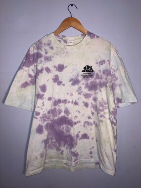H&M Lavender & Cream Tie-Dye Tee with Black Logo
